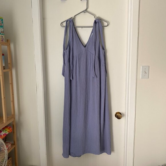 Apéro Mallorca Babydoll Nursing Midi Dress - Violet Blue - Picture 5 of 7